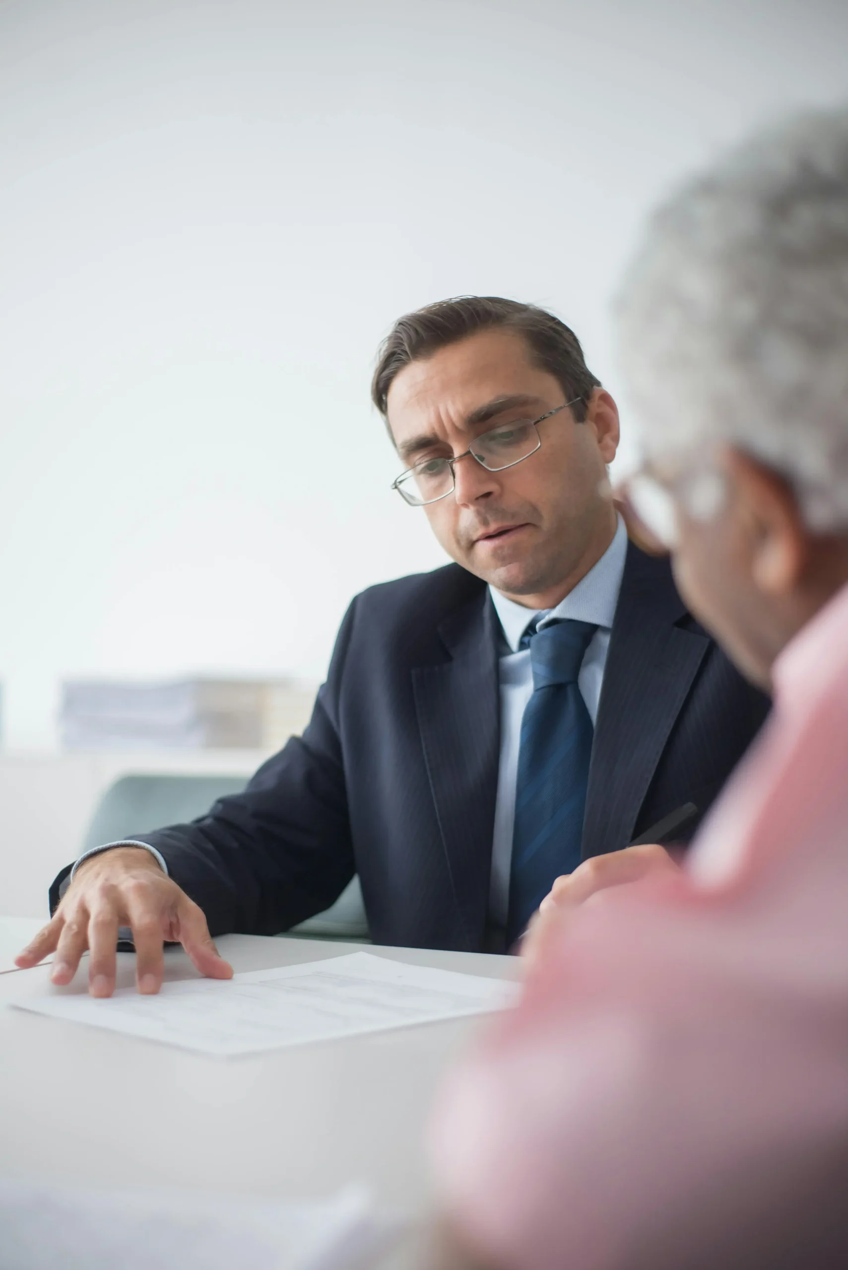 Insurance agent explaining plan options